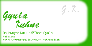 gyula kuhne business card